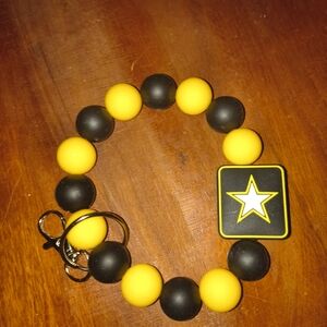 Yellow and Black Beaded Bracelet with Star Charm